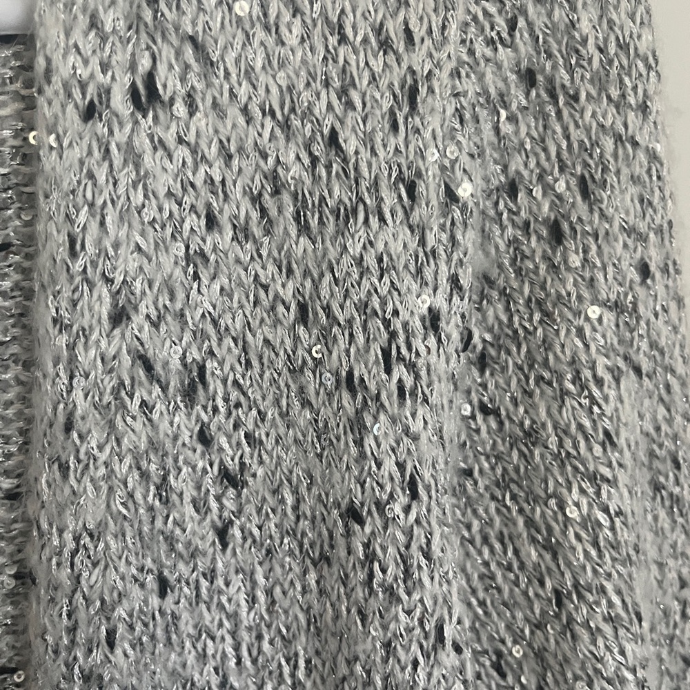 White House Black Market Gray Longline Open Front Duster Cardigan - Size S - Picture 3 of 6